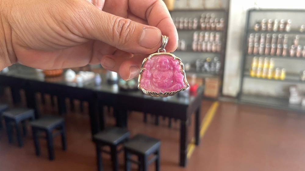 Phật Di Lạc Ruby Bọc Vàng Ms.79.A79