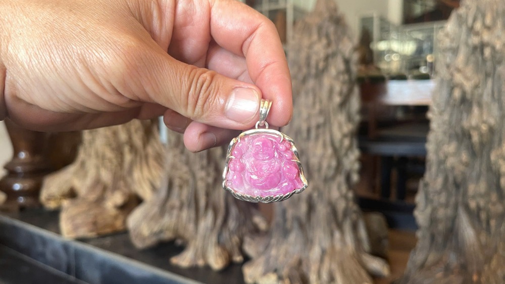 Phật Di Lạc Ruby Bọc Vàng Ms.79.A79