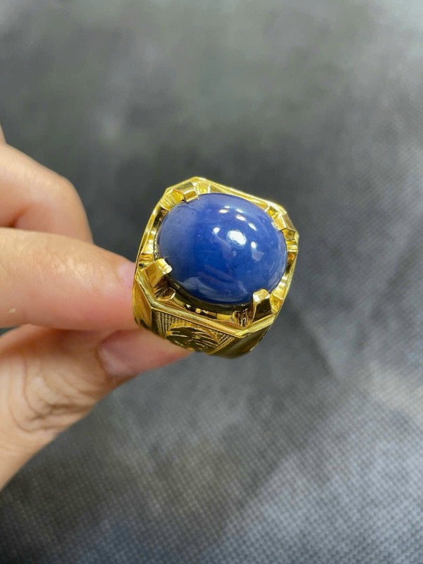 Nhẫn Nam Saphia xanh Ms.089.A32