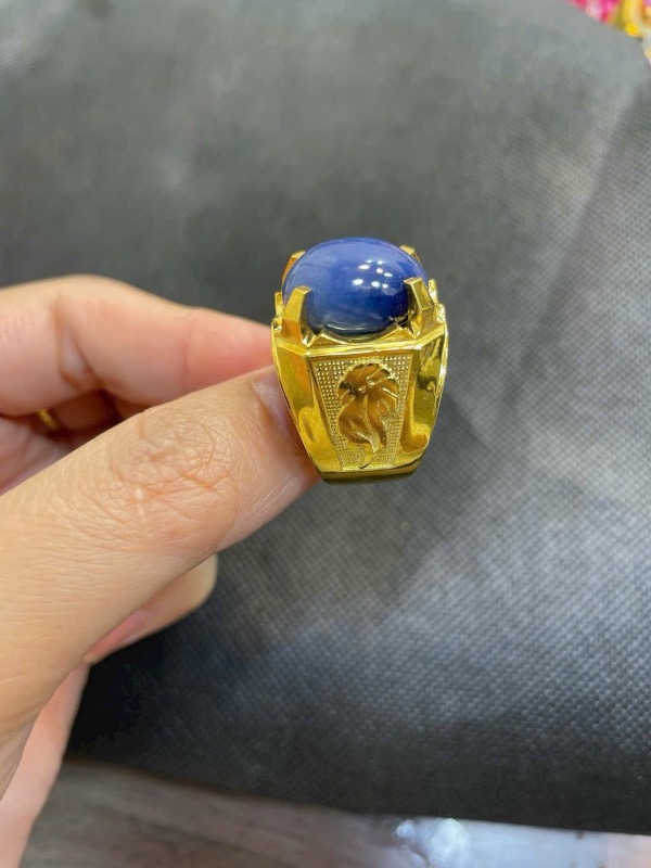 Nhẫn Nam Saphia xanh Ms.089.A32