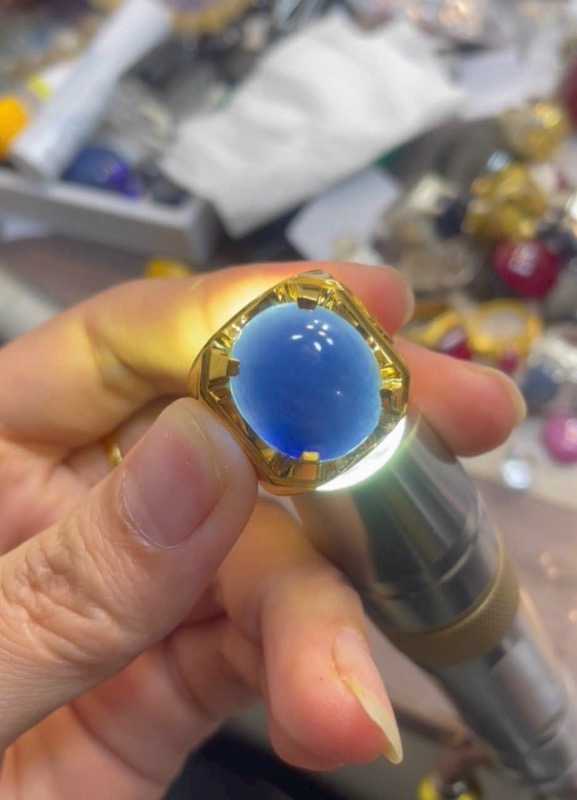 Nhẫn Nam Saphia xanh Ms.089.A32