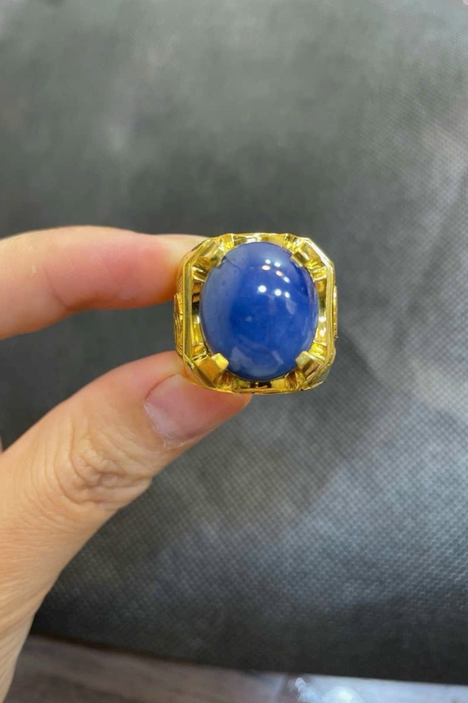 Nhẫn Nam Saphia xanh Ms.089.A32