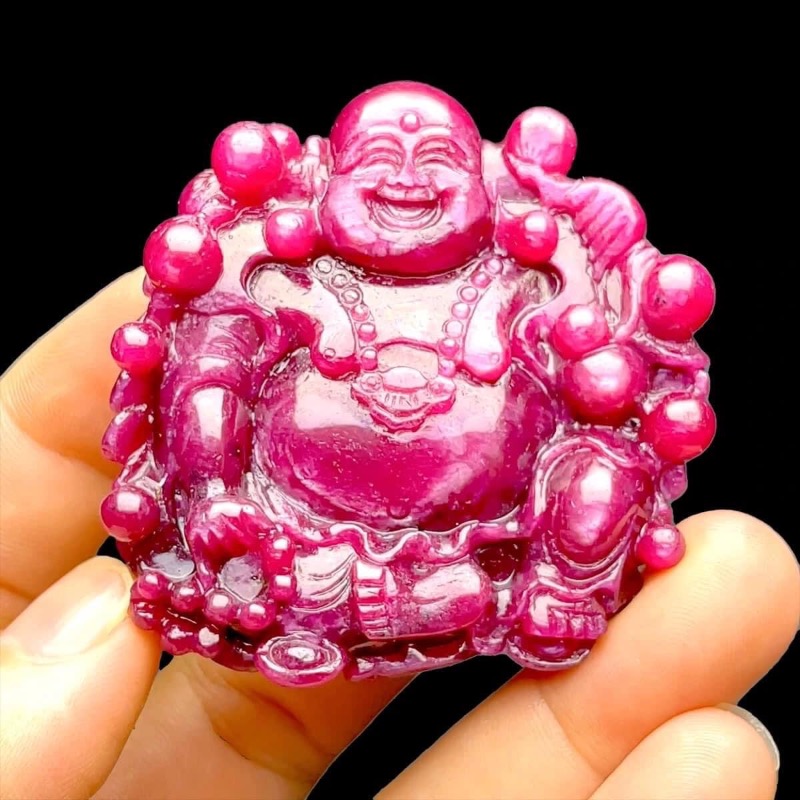 Phật Di Lạc Đá RuBy 50A22